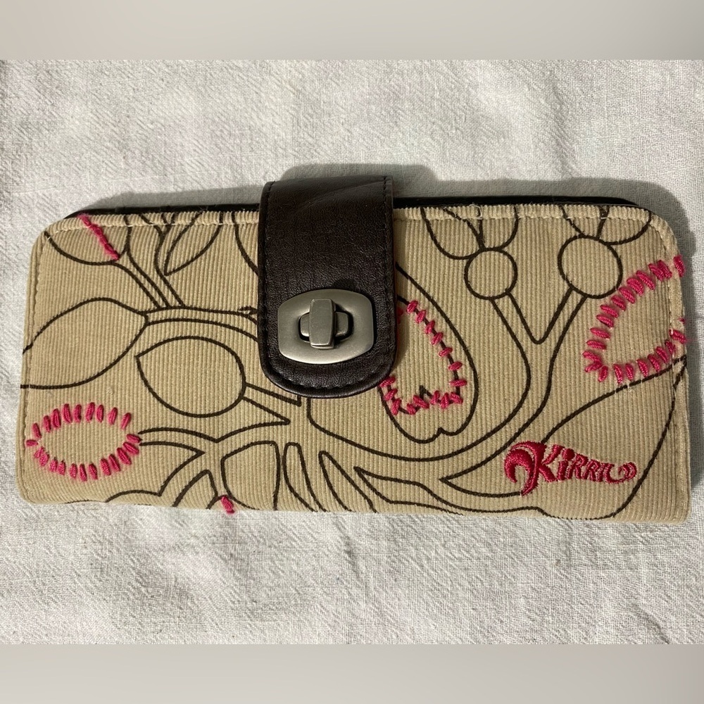 Kirra wallet bifold tan pink corduroy #OSP